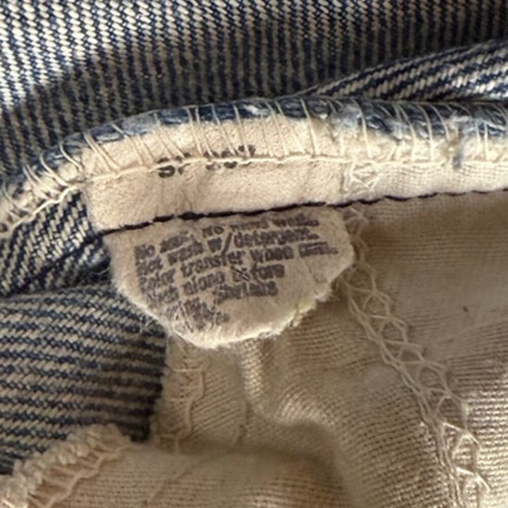 Vintage 70s Levi’s Bell Bottom Jeans Talon Orange Tab Patched Distressed 34x29 - Picture 6 of 10